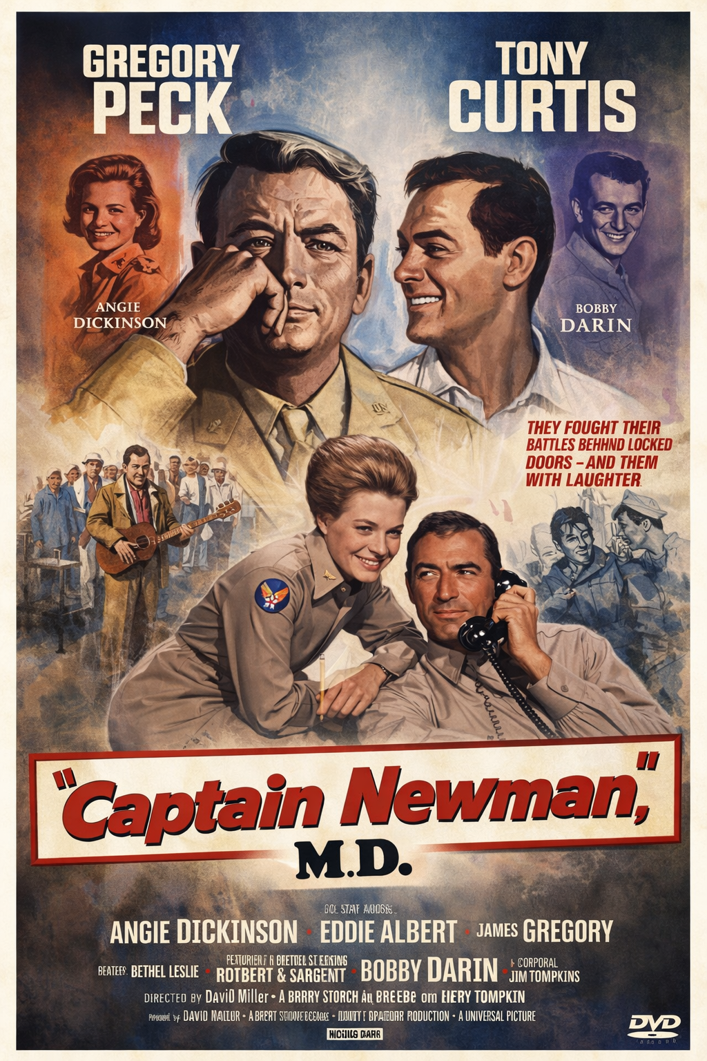 CAPTAIN NEWMAN M.D.  (1963) Gregory Peck, Tony Curtis, Angie Dickinson, Eddie Albert, James Gregory - Public Domain DVD NO CASE
