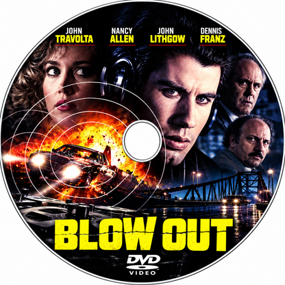 BLOW OUT (1981) John Travolta, Nancy Allen, John Lithgow, Dennis Franz - PUBLIC DOMAIN DVD ONLY NO CASE