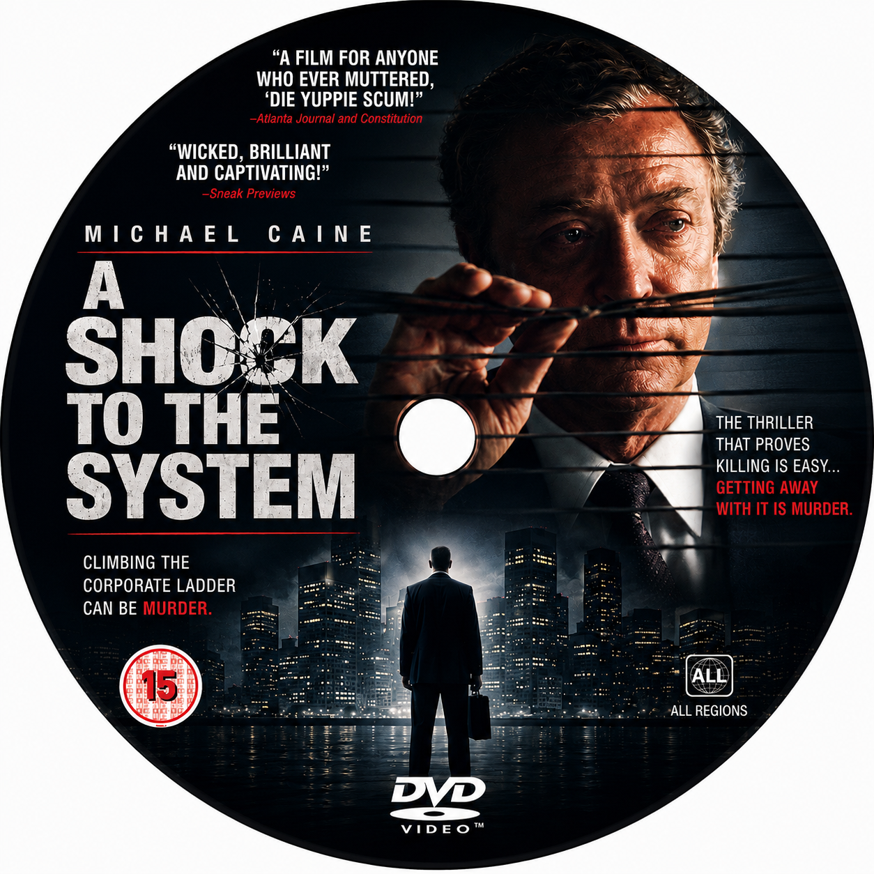 A SHOCK TO THE SYSTEM (1990) Michael Caine, Swoosie Kurtz, Elizabeth McGovern, Peter Riegert - Public Domain Movie DVD NO CASE