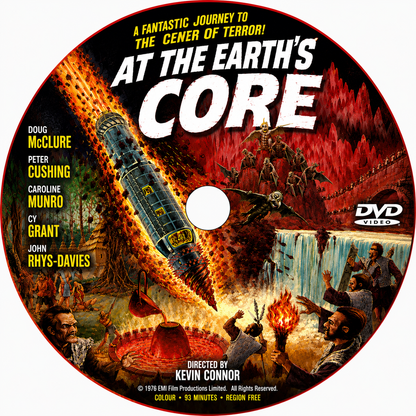 AT THE EARTH'S CORE (1976) Doug McClure, Peter Cushing, Caroline Munro, Cy Grant &amp; John Rhys-Davies - Public Domain Movie DVD NO CASE