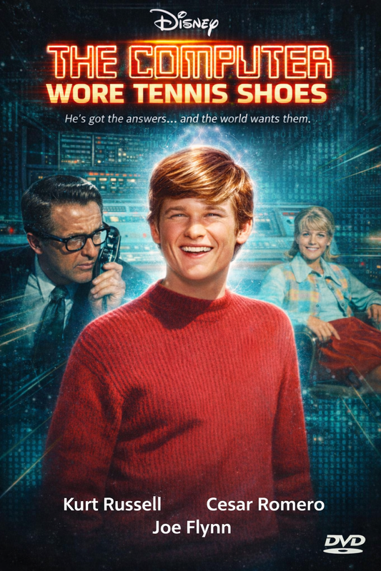 THE COMPUTER WORE TENNIS SHOES (1969) Kurt Russell, Cesar Romero, Joe Flynn - Public Domain Movie DVD NO CASE