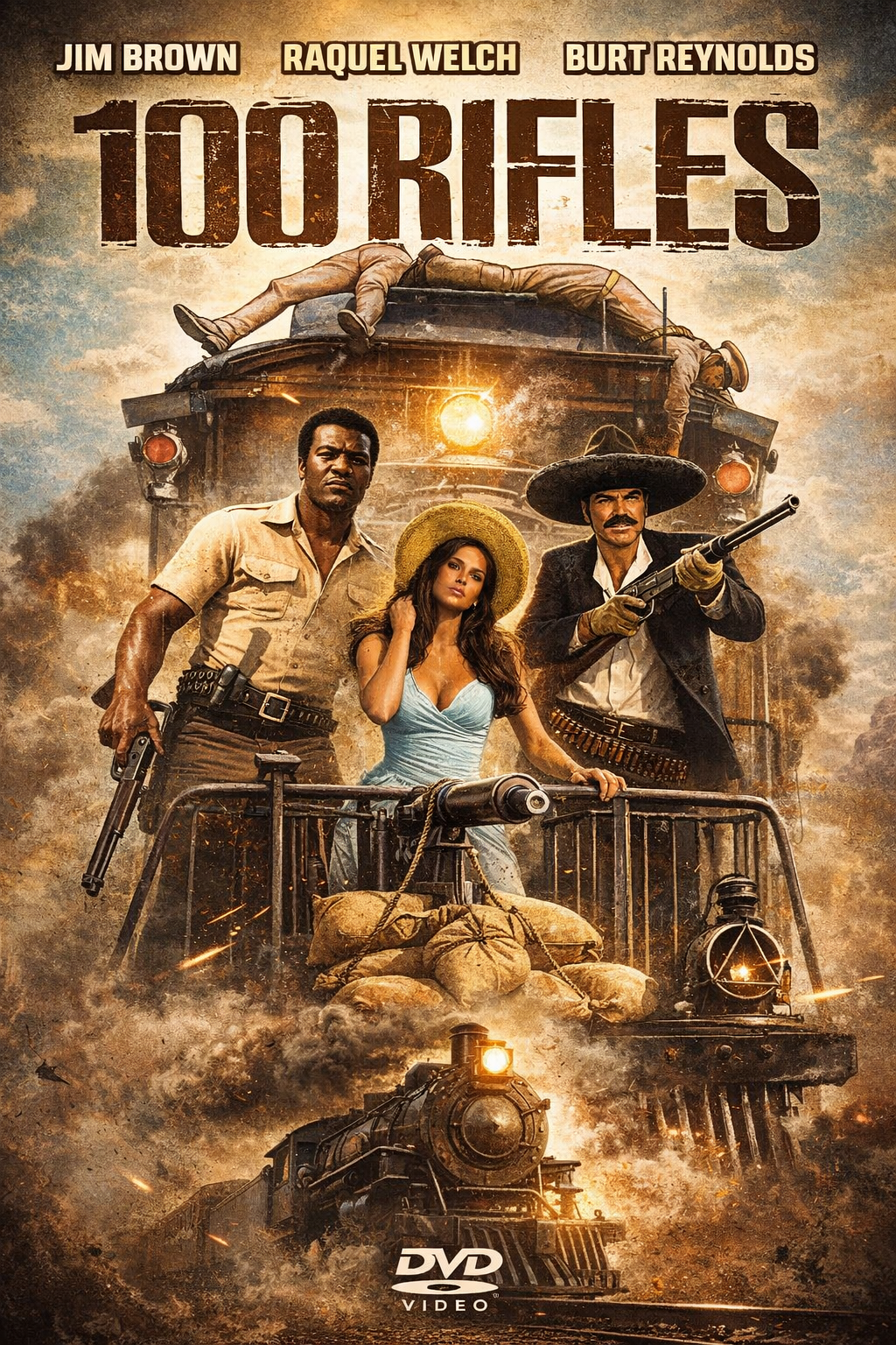100 RIFLES (1969) Raquel Welch, Burt Reynolds, Public Domain DVD NO CA ...