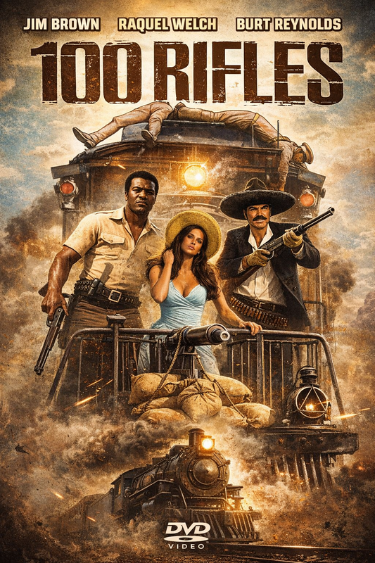 100 RIFLES (1969) Raquel Welch, Burt Reynolds, Public Domain DVD NO CASE