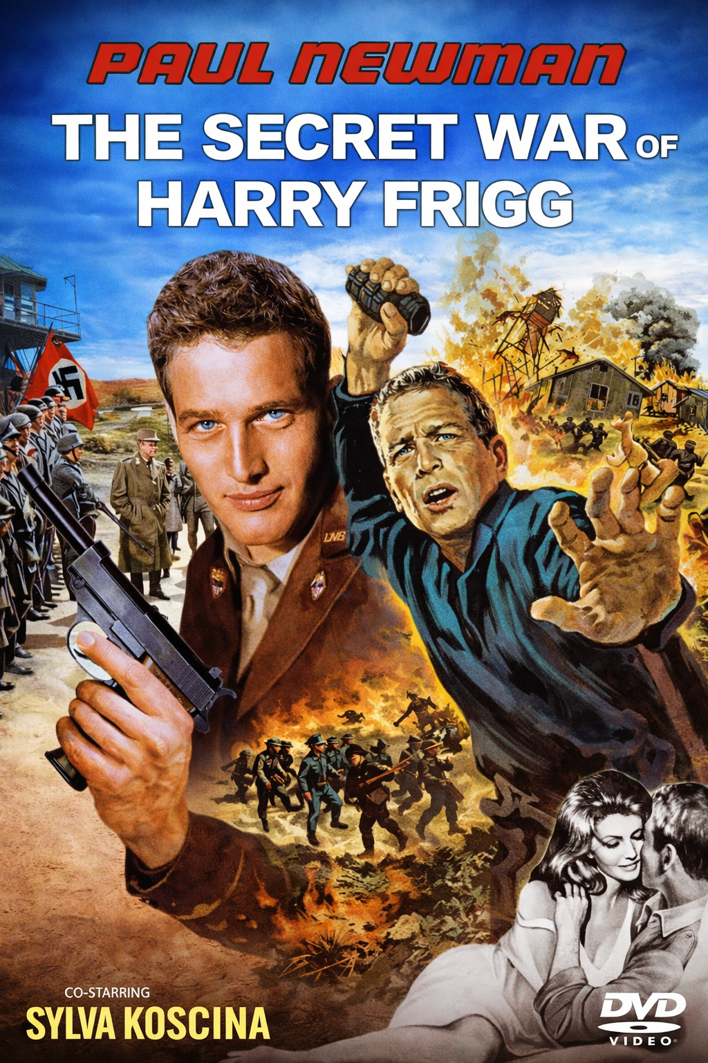 THE SECRET WAR OF HARRY FRIGG (1968) Paul Newman - Public Domain DVD NO CASE