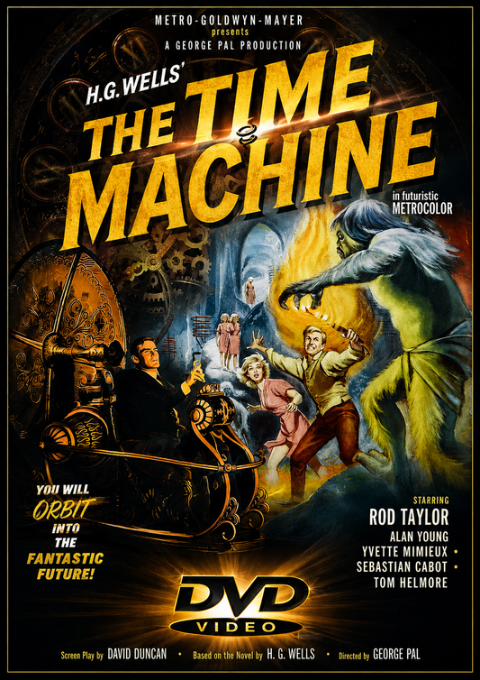 The Time Machine - (1960)  Sebastian Cabot, Alan Young, Rod Taylor, Yvette Mimieux - Public Domain Movie DVD NO CASE