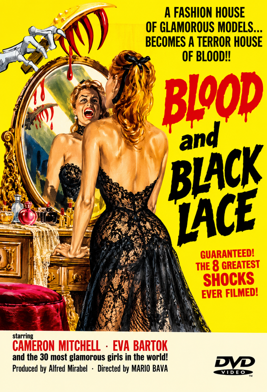 BLOOD AND BLACK LACE (1964) - Starring - Cameron Mitchell, Eva Bartok, Thomas Reiner, Ariana Gorini, Mary Arden, Dante DiPaolo and Claude Dantes - PUBLIC DOMAIN DVD ONLY NO CASE