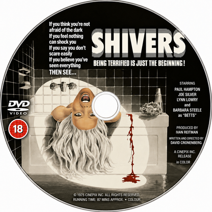 SHIVERS (1975) Starring - Paul Hampton, Joe Silver, Lynn Lowry, Barbara Steele - DVD NO CASE