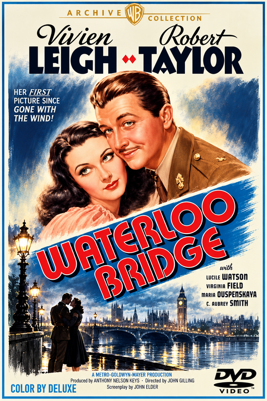 WATERLOO BRIDGE (1940)  Vivien Leigh - Public Domain Movie DVD NO CASE