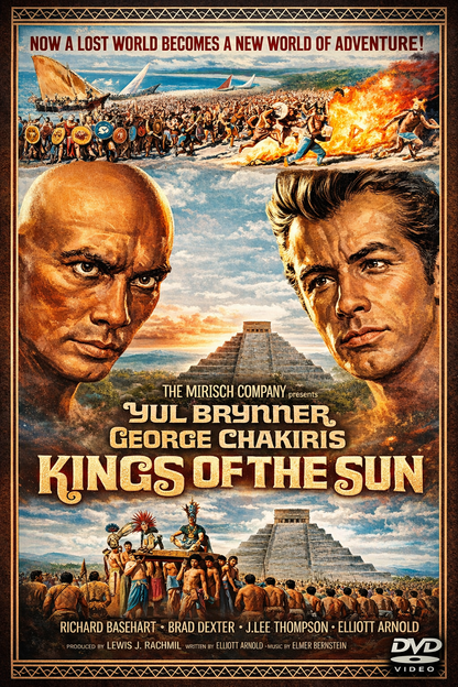 KINGS OF THE SUN (1963) Yul Brynner, Brad Dexter, Richard Basehart, George Chakiris, Shirley Anne Field - Public Domain DVD NO CASE RARE !