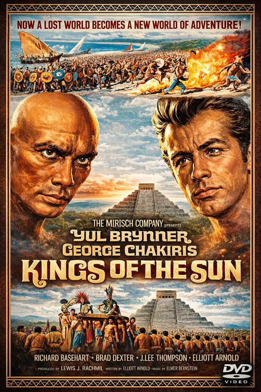 KINGS OF THE SUN (1963) Yul Brynner, Brad Dexter, Richard Basehart, George Chakiris, Shirley Anne Field - Public Domain DVD NO CASE RARE !