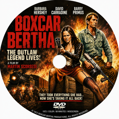 BOXCAR BERTHA (1972) Barbara Hershey, David Carradine, Barry Primus, Bernie Casey - DVD NO CASE