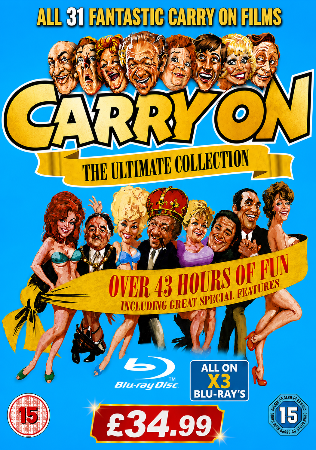 CARRY ON THE ULTIMATE COLLECTION — ALL 31 MOVIE COLLECTION ON X3 BLU-RAY