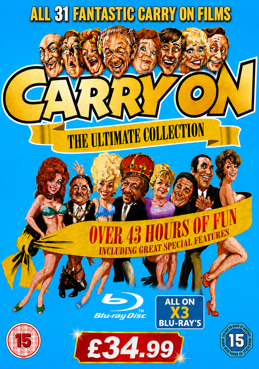 CARRY ON THE ULTIMATE COLLECTION — ALL 31 MOVIE COLLECTION ON X3 BLU-RAY