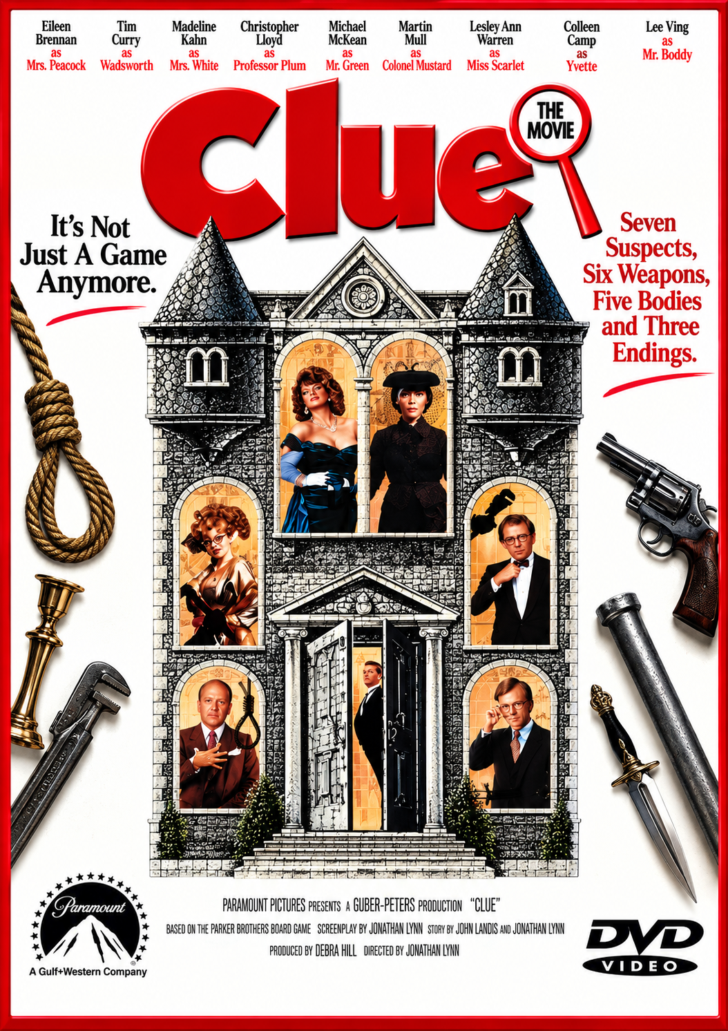 CLUE (1985) Tim Curry,Madeline Kahn,Christopher Lloyd,Michael McKean,Martin Mull,Lesley Ann Warren - RARE DELETED DVD ONLY NO CASE