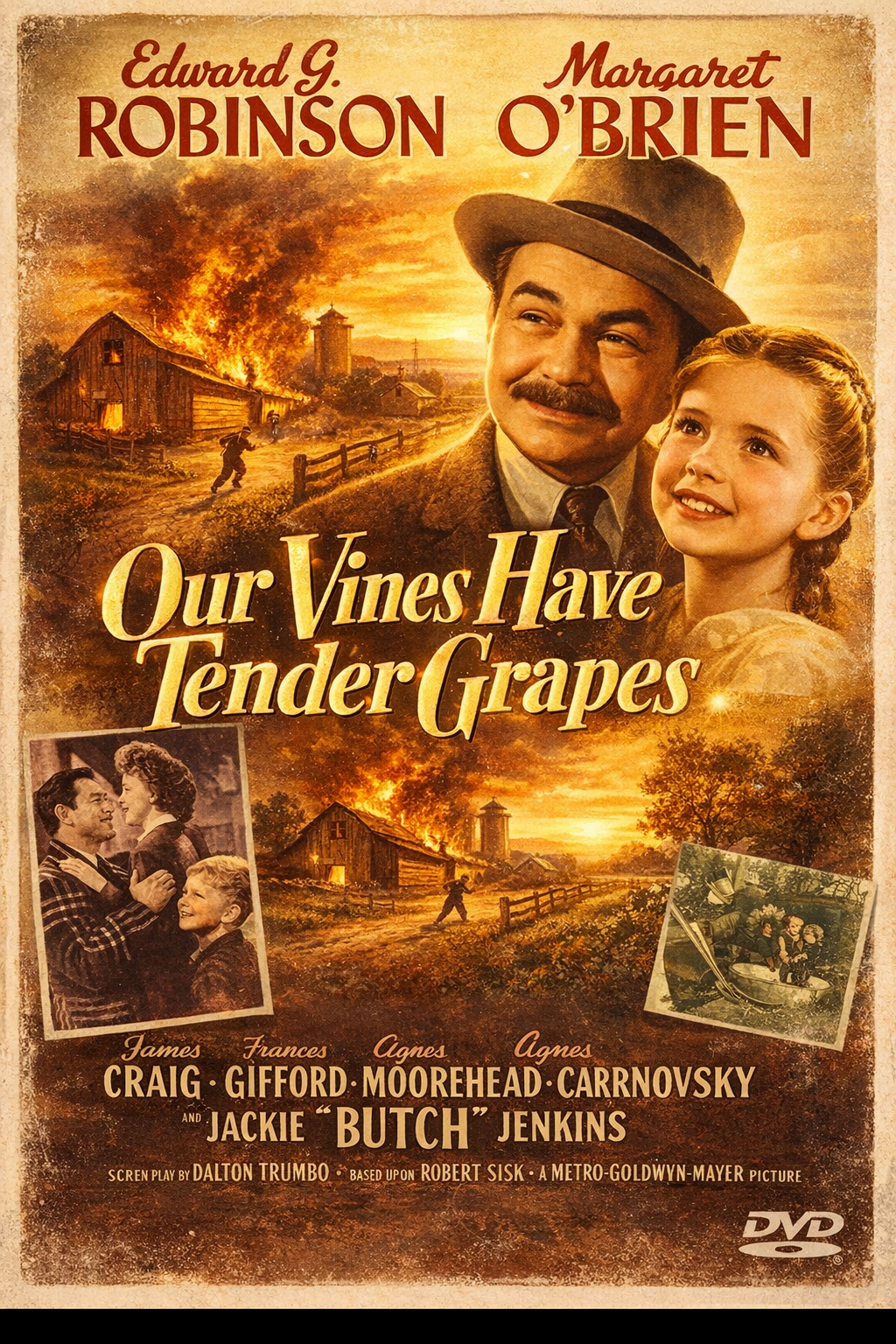 OUR VINES HAVE TENDER GRAPES (1945) Edward G. Robinson,Margaret O'Brien - Public Domain DVD NO CASE RARE !