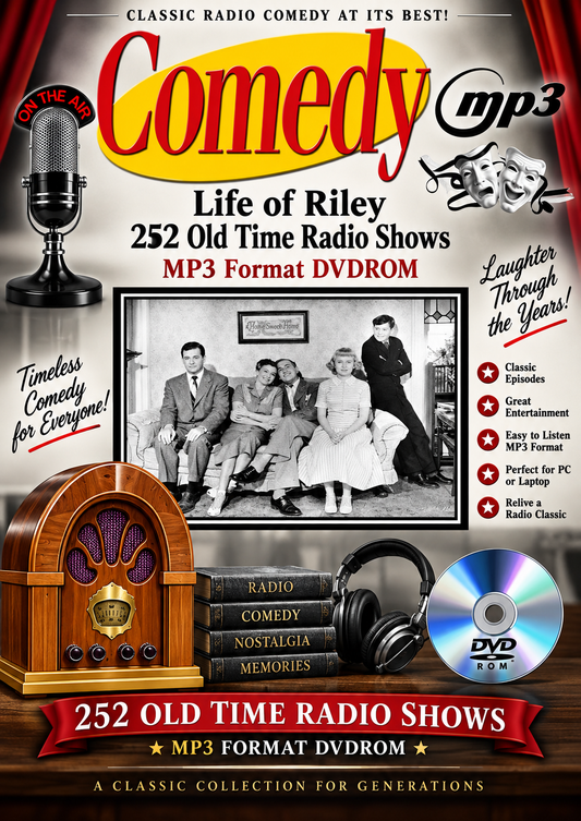 THE LIFE OF RILEY - 252 Old Time Radio Shows MP3 Audio DVDROM - Free Post