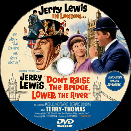 DON'T RAISE THE BRIDGE,LOWER THE RIVER (1968) Jerry Lewis, Terry-Thomas, Jacqueline Pearce, Bernard Cribbins, Patricia Routledge,Nicholas Parsons- Public Domain Movie DVD NO CASE