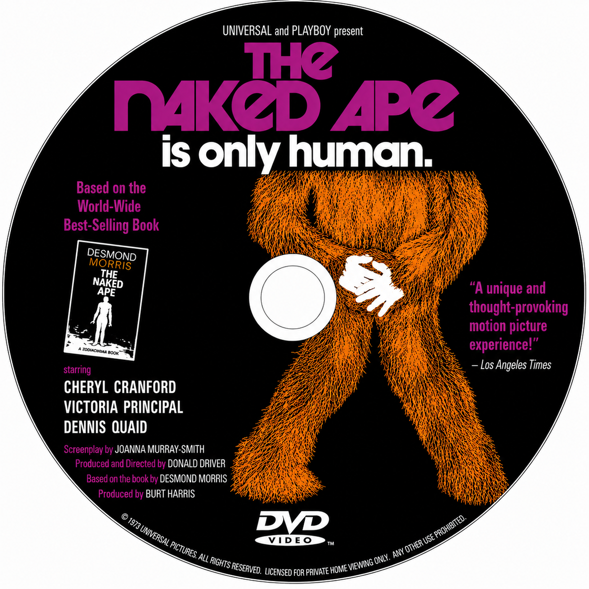 THE NAKED APE (1973) - Starring - Dennis Oliveri, Victoria Principal - PUBLIC DOMAIN DVD ONLY NO CASE