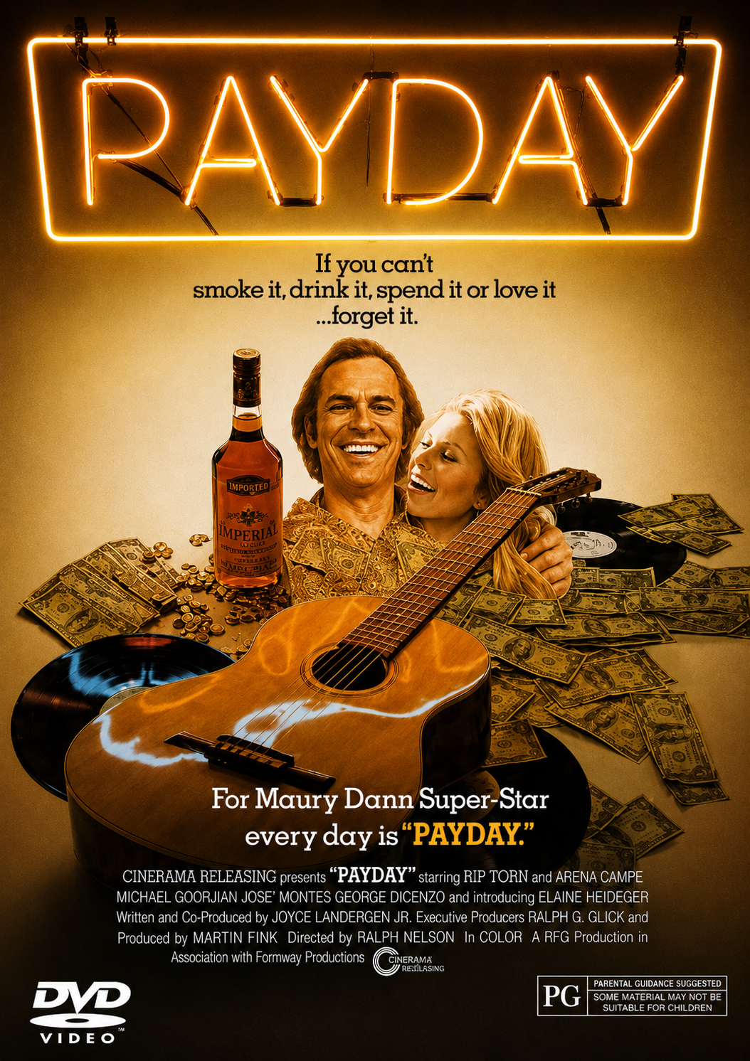 PAYDAY (1973) Rip Torn,Ahna Capri,Michael C. Gwynne,Jeff Morris,Cliff Emmich - RARE DELETED DVD ONLY NO CASE
