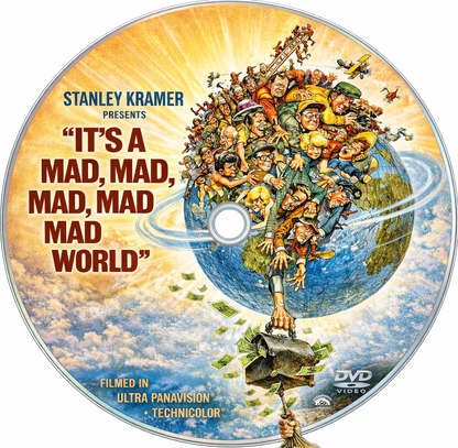 IT'S A MAD,MAD,MAD,MAD WORLD (1963)  Spencer Tracy, Milton Berle, Sid Caesar, Buddy Hackett, Ethel Merman, Mickey Rooney, Dick Shawn, Phil Silvers, Terry-Thomas, Jimmy Durante - Public Domain Movie DVD NO CASE
