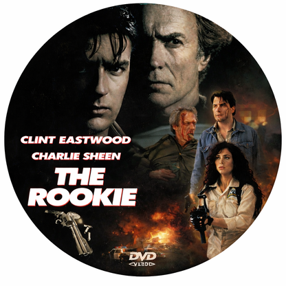 THE ROOKIE (1990) Clint Eastwood ,Charlie Sheen ,Raul Julia ,Sônia Braga  - Public Domain Movie DVD NO CASE