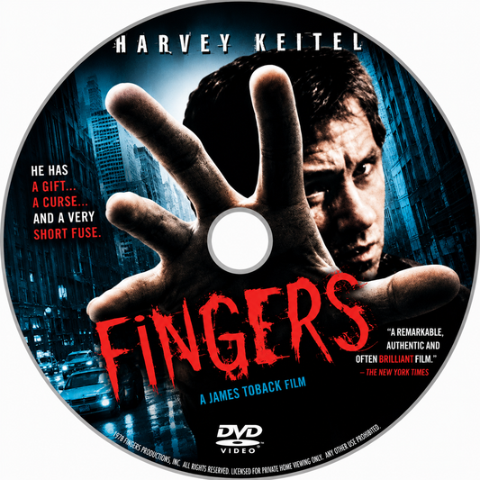 FINGERS (1978) Harvey Keitel - Public Domain DVD NO CASE