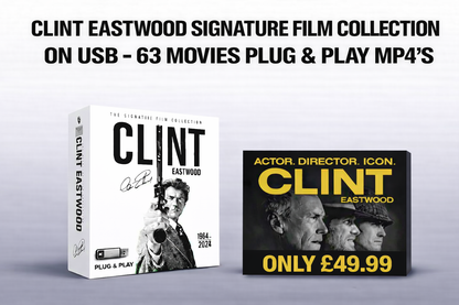 CLINT EASTWOOD - 63 MOVIE COLLECTION ON ONE USB PLUG & PLAY MP4's