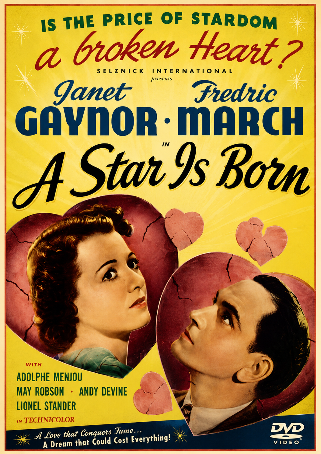 A STAR IS BORN (1937) Janet Gaynor, Fredric March, Adolphe Menjou, May Robson, Andy Devine - Public Domain Movie DVD NO CASE