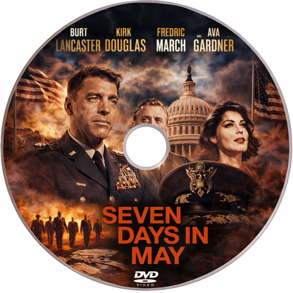 SEVEN DAYS IN MAY (1964) Kirk Douglas - Public Domain DVD NO CASE