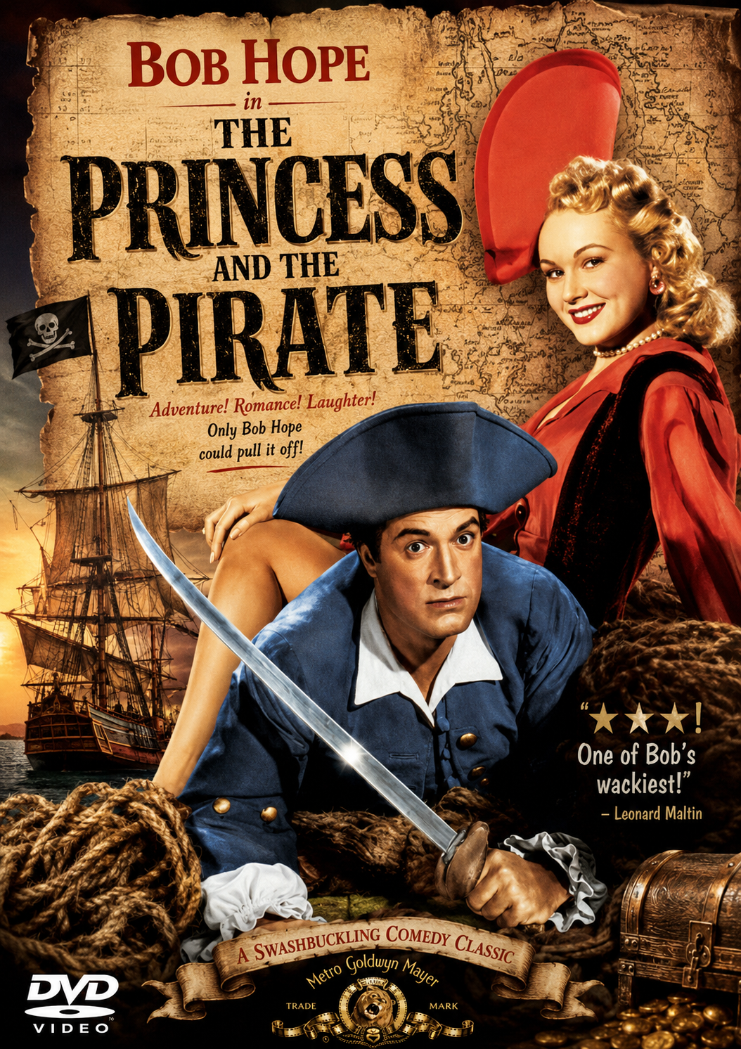 THE PRINCESS AND THE PIRATE (1944) Bob Hope, Dorothy Lamour, Peter Lorre, Lon Chaney Jr., Alan Ladd and Bing Crosby - Public Domain Movie DVD NO CASE
