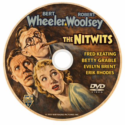 THE NITWITS (1935) Bert Wheeler, Betty Grable, Robert Woolsey - DVD - Public Domain DVD NO CASE