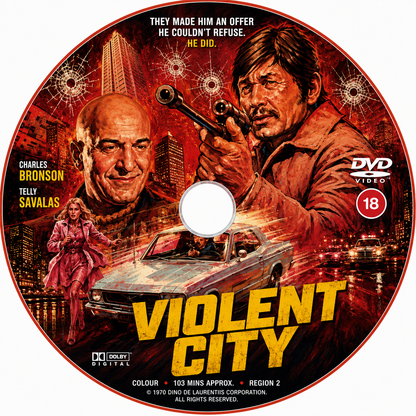 VIOLENT CITY (1960) Charles Bronson, Jill Ireland, Telly Savalas,Umberto Orsini, Michel Constantin - Public Domain Movie DVD NO CASE