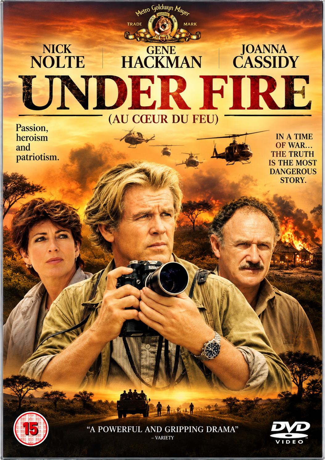UNDER FIRE (1983) Nick Nolte • Gene Hackman • Joanna Cassidy Jean-Louis Trintignant • Ed Harris • Richard Masur • DVD NO CASE