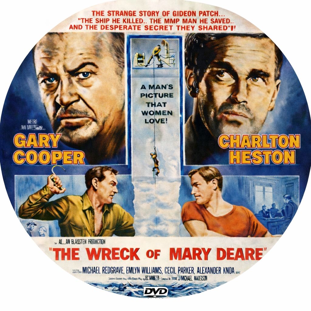 THE WRECK OF THE MARY DEARE (1959) C.Heston - Public Domain Movie DVD NO CASE
