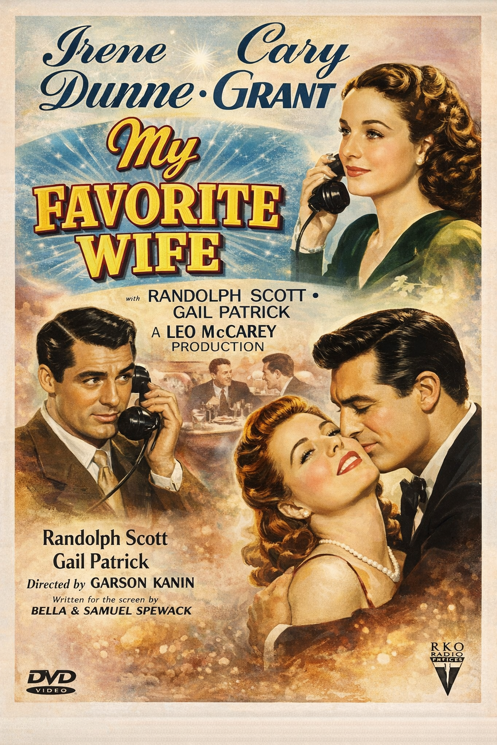 MY FAVORITE WIFE (1940) Cary Grant, Irene Dunne - Public Domain DVD NO CASE