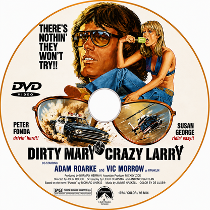 DIRTY MARY, CRAZY LARRY (1974) Susan George, Peter Fonda - Public Domain DVD NO CASE