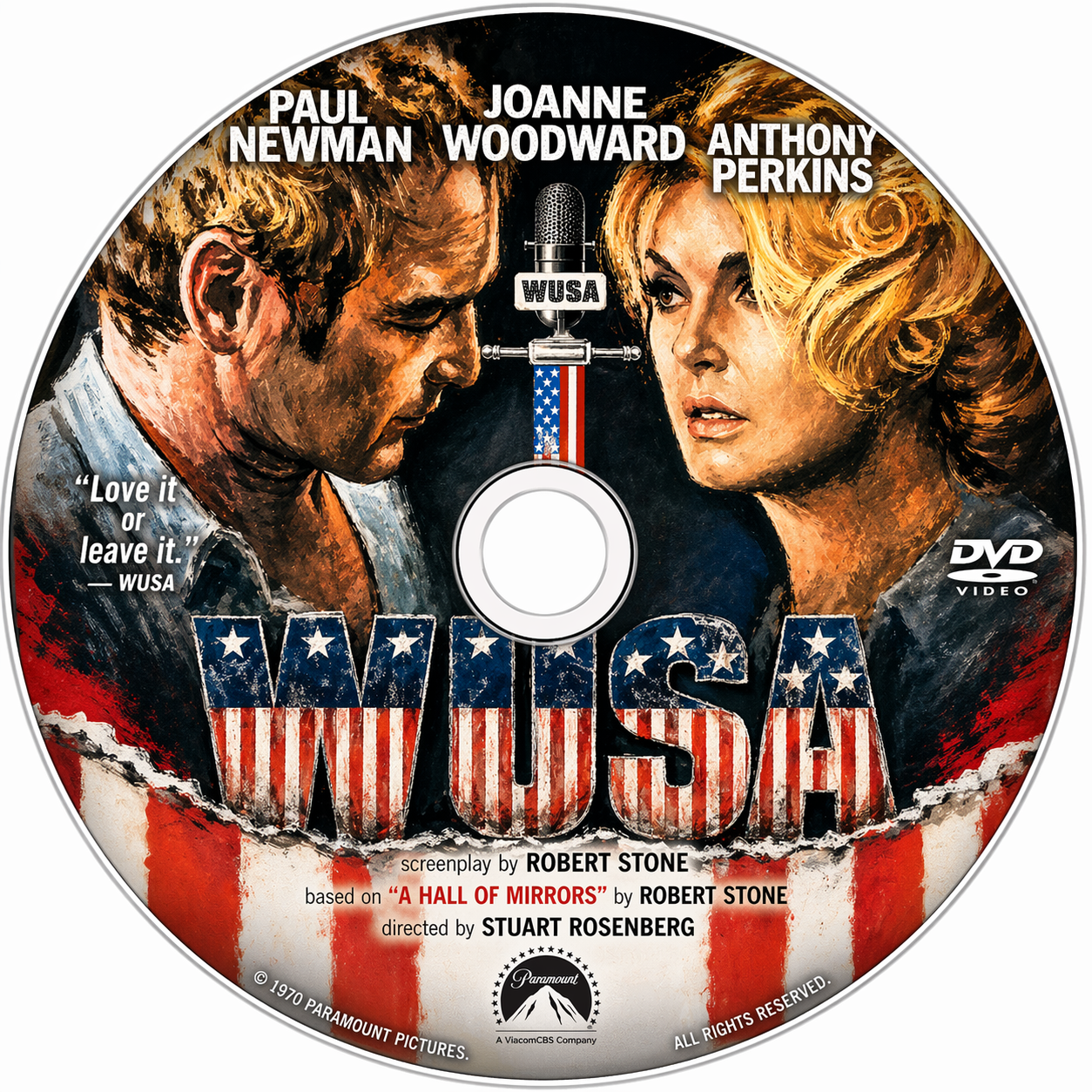 WUSA (1970) Paul Newman, Laurence Harvey, Pat Hingle - Public Domain DVD NO CASE
