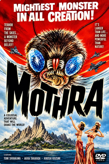 MOTHRA (1980) Starring - Frankie Sakai • Hiroshi Koizumi • Kyōko Kagawa • Jerry Ito • The Peanuts  - Public Domain Movie DVD NO CASE