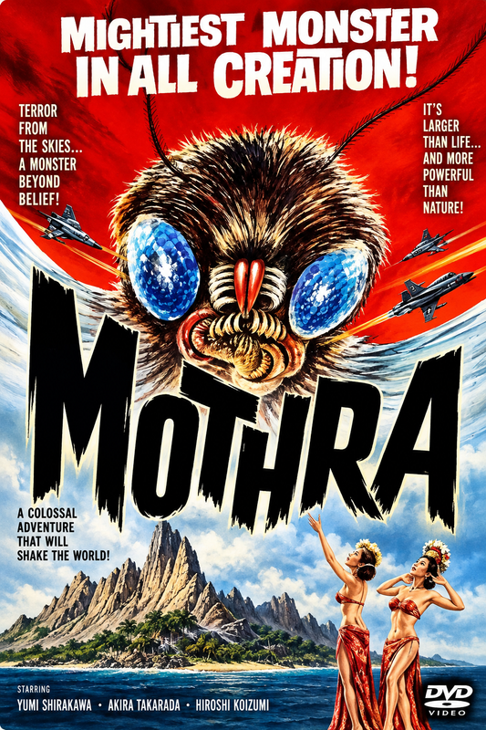 MOTHRA (1980) Starring - Frankie Sakai • Hiroshi Koizumi • Kyōko Kagawa • Jerry Ito • The Peanuts  - Public Domain Movie DVD NO CASE