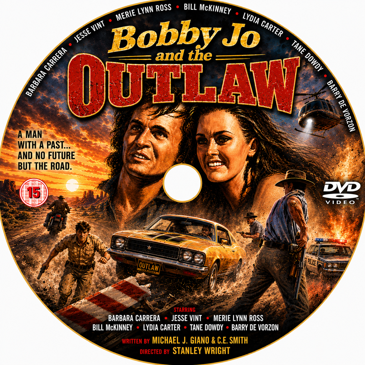 BOBBY JO AND THE OUTLAW (1976) Lynda Carter, Marjoe Gortner, Jesse Vint, Merrie Lynn Ross, Belinda Balask- DVD NO CASE