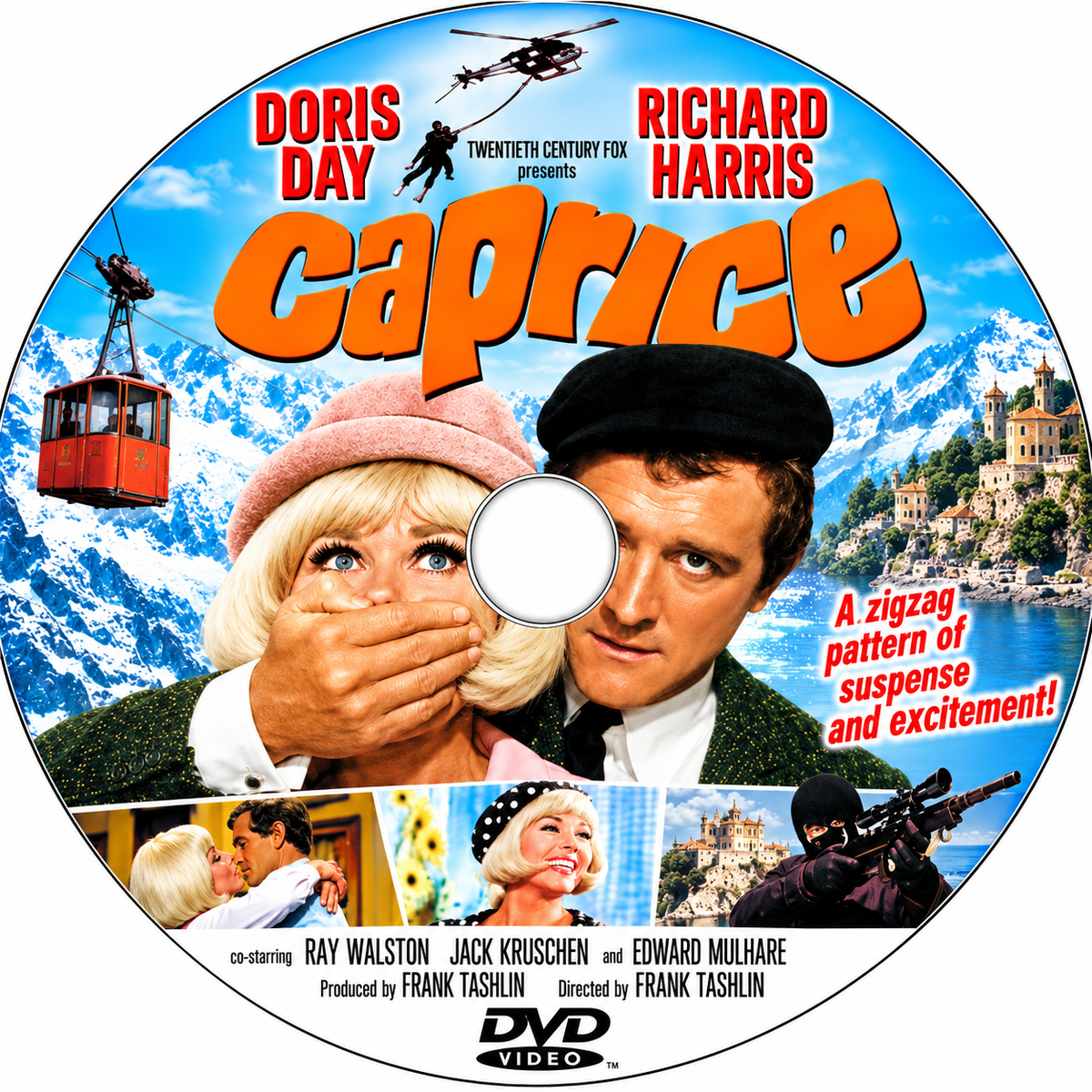 CAPRICE (1967) Doris Day, Richard Harris, Ray Walston, Jack Kruschen, Edward Mulhare, Lilia Skala and Michael J. Pollard- PUBLIC DOMAIN DVD ONLY NO CASE