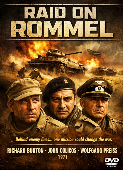 RAID ON ROMMEL (1971) Andrew McCarthy, Mary Stuart Masterson, Kevin Dillon, Donald Sutherland - Public Domain Movie DVD NO CASE