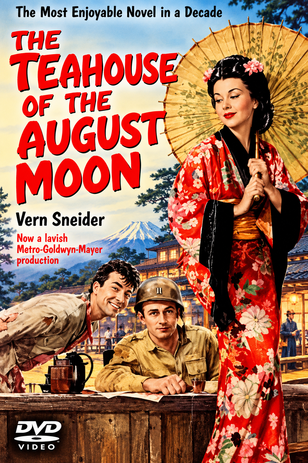 THE TEAHOUSE OF THE AUGUST MOON (1956) Marlon Brando, Glenn Ford, Machiko Kyō, Eddie Albert, Paul Ford - PUBLIC DOMAIN DVD ONLY NO CASE