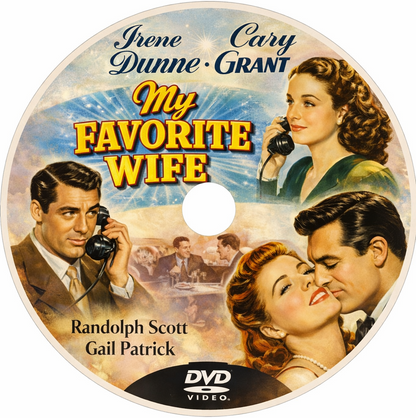 MY FAVORITE WIFE (1940) Cary Grant, Irene Dunne - Public Domain DVD NO CASE