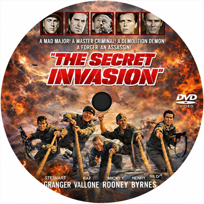 THE SECRET INVASION (1964) Mickey Rooney - Public Domain Movie DVD NO CASE
