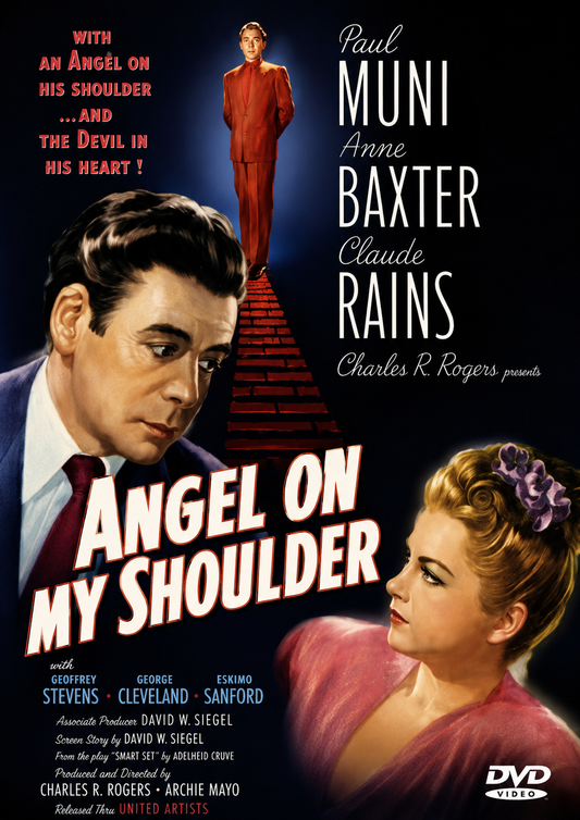 ANGEL ON MY SHOULDER (1946) Paul Muni ,Anne Baxter ,Claude Rains - Public Domain Movie DVD NO CASE
