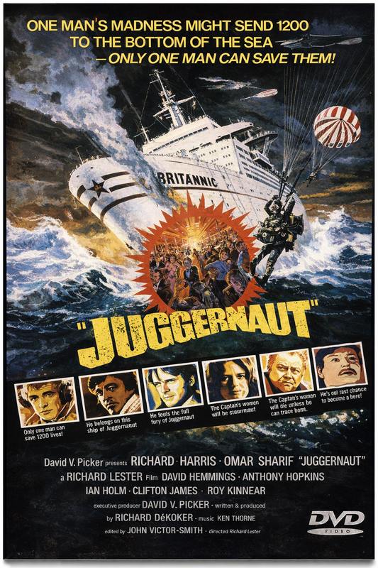 JUGGERNAUGHT (1974) Richard Harris, Anthony Hopkins - Public Domain DVD NO CASE