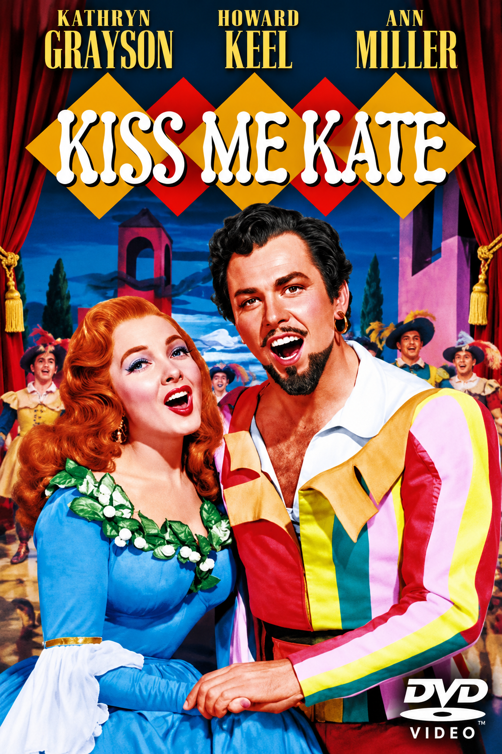 KISS ME KATE (1953) Kathryn Grayson, Howard Keel, Ann Miller, James Whitmore, Kurt Kasznar, Keenan Wynn, Bobby Van, Tommy Ral - PUBLIC DOMAIN DVD ONLY NO CASE