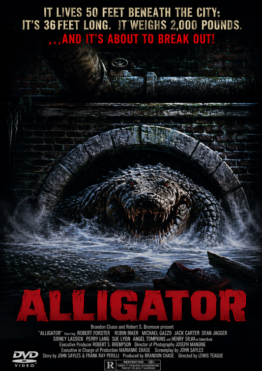 ALLIGATOR (1980) Robert Forster, Robin Riker, Michael V. Gazzo, Dean Jagger, Jack Carter and Sue Lyon - Public Domain Movie DVD NO CASE