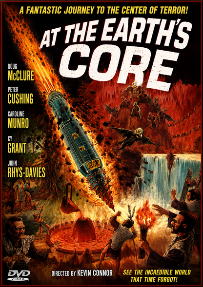 AT THE EARTH'S CORE (1976) Doug McClure, Peter Cushing, Caroline Munro, Cy Grant &amp; John Rhys-Davies - Public Domain Movie DVD NO CASE